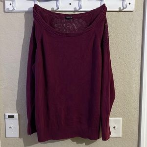 Torrid Size 3 Lace Cold Shoulder Long Sleeve in Maroon